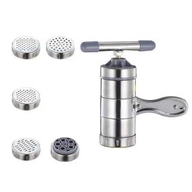 1pc Manual Noodle Press Machine; Noodle Machine Stainless Steel Household; Multiple Modes For Selection 7in*2.3in - 5 Kinds Of Molds