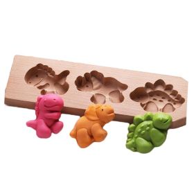 Wooden Moon Cake Mold DIY Rice Cake Baking Mold Children Steamed Bread Mold Dinosaur 25g - Default