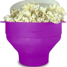 1pc Collapsible Silicone Microwave Popcorn Popper - Quick and Easy Way to Make Delicious Popcorn at Home - Purple