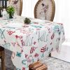 Muwago Christmas Garland Trimming Printed Fabric Tablecloth For Dining Room Decoration Washable Anti-Stain Anti-Oil Table Cover - W52"*H54"