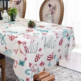 Muwago Christmas Garland Trimming Printed Fabric Tablecloth For Dining Room Decoration Washable Anti-Stain Anti-Oil Table Cover - W52"*H78"