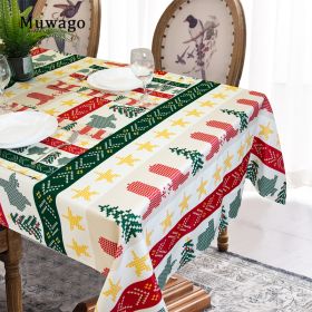 Muwago Colorful Festive Table Cloth High Quality Waterproof Oil Proof Table Cover For Dining Room Christmas Holiday Decoration - W52"*H120"