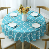 Tablecloth For Round Tables Waterproof Satin Resistant Washable Dining Table Protector - 120*120cm - blue