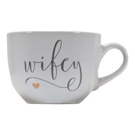 Gartner Studios Wifey Script Font Ceramic Coffee and Soup Mug 1 Count - Way To Celebrate