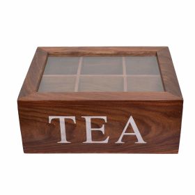 WILLART Wooden Rectangular Tea Storage Chest Box with 6 Compartments (Brown, Sheesham Wood) - Brown