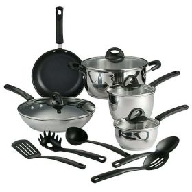 Tramontina Everyday 14 Pc Stainless Steel Tri-Ply Base Cookware Set - Tramontina