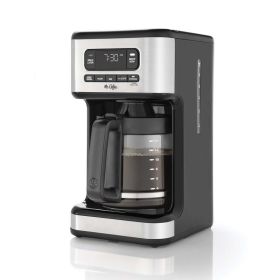 14 Cup Programmable Coffee Maker, Dark Stainless Steel - light stainless steel