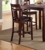 Modern Contemporary 5pc Counter Height Dining Set Cherry / Brown Finish Unique Eyelet Back 4x Chairs - as Pic