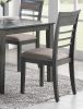 Antique Grey Finish Dinette 5pc Set Kitchen Breakfast Dining Table w wooden Top Cushion Seats Chairs Dining room Furniture - as Pic