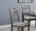 Antique Grey Finish Dinette 5pc Set Kitchen Breakfast Dining Table w wooden Top Cushion Seats Chairs Dining room Furniture - as Pic