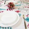 Muwago Christmas Garland Trimming Printed Fabric Tablecloth For Dining Room Decoration Washable Anti-Stain Anti-Oil Table Cover - W52"*H54"