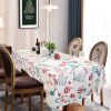 Muwago Christmas Garland Trimming Printed Fabric Tablecloth For Dining Room Decoration Washable Anti-Stain Anti-Oil Table Cover - W52"*H54"