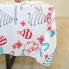 Muwago Christmas Garland Trimming Printed Fabric Tablecloth For Dining Room Decoration Washable Anti-Stain Anti-Oil Table Cover - W52"*H108"