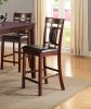 Modern Contemporary 5pc Counter Height Dining Set Cherry / Brown Finish Unique Eyelet Back 4x Chairs - as Pic