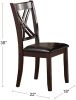 7pcs Dining Set Dining Table 6 Side Chairs Clean Espresso Finish Cushion Seats X Design back Chairs - as Pic