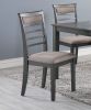 Antique Grey Finish Dinette 5pc Set Kitchen Breakfast Dining Table w wooden Top Cushion Seats Chairs Dining room Furniture - as Pic